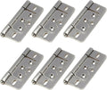 Wealrit 6 pcs Silver Door Hinges 3 Inch Length Non-Mortise Hinges Heavy Duty Door Hinges Bifold Butt Hinges with Screws