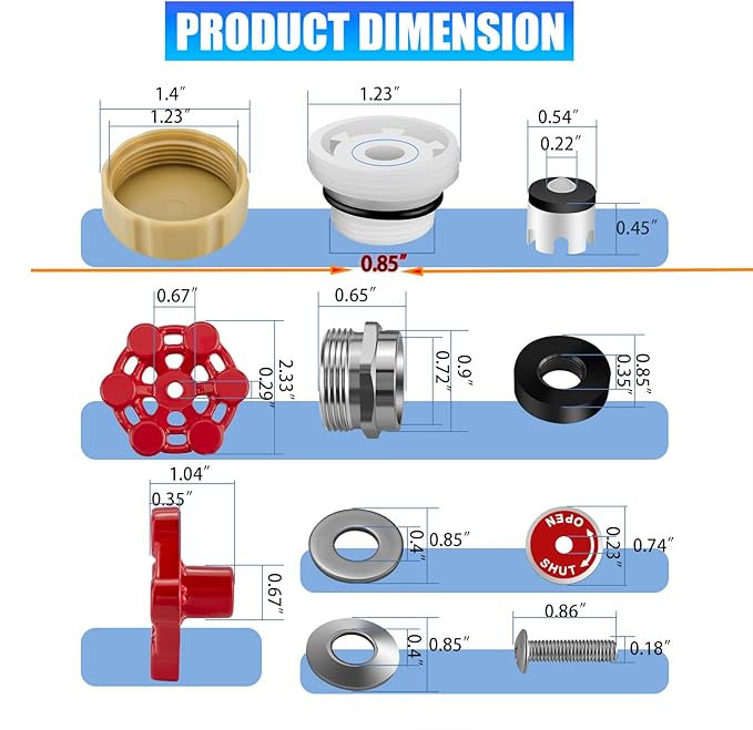 Jingzan 2 Sets Outdoor Faucet Repair Kit, ASSE 1019-A Vacuum Breaker and Handle Replacement Kit, Compatible with Anti-Siphon Frost-Free Sillcock Valves & Wall Hydrant (2 Sets Repair Kit)