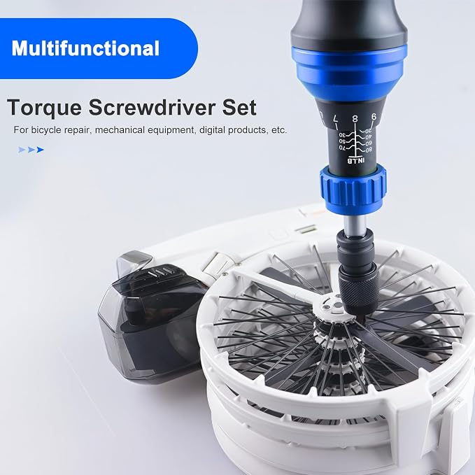 25-Piece Inch Pound Torque Screwdriver Set 1/4 Drive,10-80 In.lb Torque Screwdriver for Gunsmithing,Electronics, Bikes, Motorcycles & DIY Projects