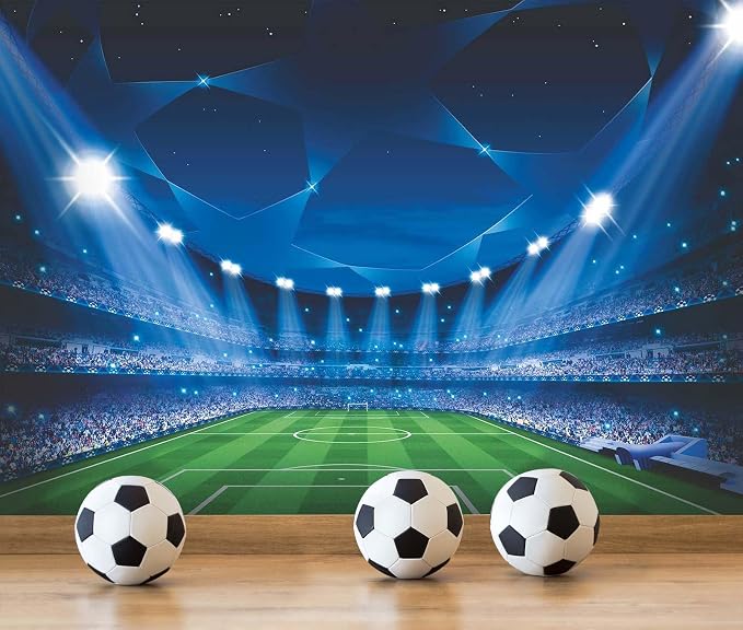 Jdayda Soccer Stadium Wallpaper Mural Large Art Wall Background | 106"x75" Painting for Soccer Hall Bedroom Living Room