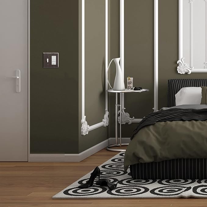 ENERLITES Combination Toggle Switch and Decorator Receptacle Metal Wall Plate, Corrosion-Resistant, Stainless Steel 201, Standard Size 2-Gang 4.50" x 4.57", UL Listed, 771131-BBK, Brushed Black