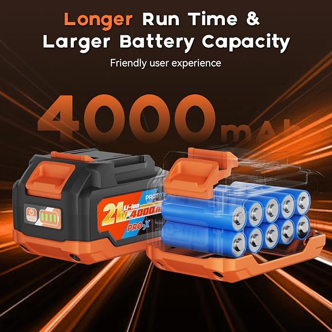 900Ft-lbs (1200N.m) Impact Wrench, 1/2" Cordless Impact Driver, 21V High Torque Power Impact Gun - 2x4.0Ah Batteries, Variable Speeds Impact Motor for Pickup Truck/Family Car (Orange Red)