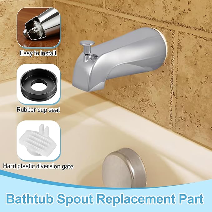 3 Pcs Tub Spout Diverter Repair Kit Shower Diverter Repair Kit Tub Faucet with Diverters Tubs Spout Replacement Cup Seal and Diverters Gate Compatible for Most Tubs Spouts