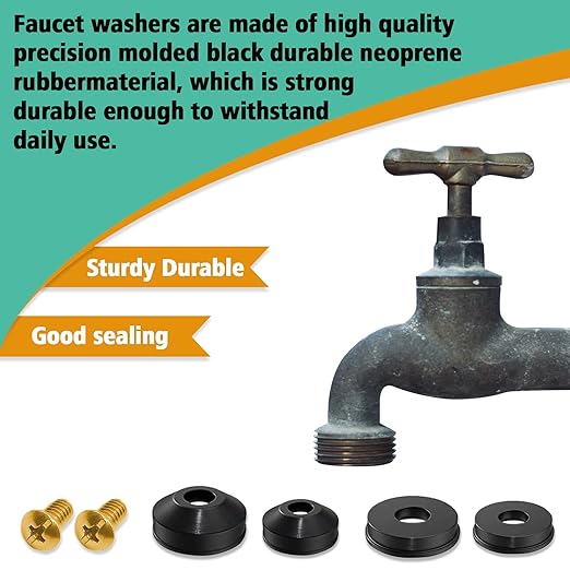 XBVV 158 Pcs Faucet Rubber Washers and Garden Hose Gasket Assortment Kit for Assorted Outdoor Faucets Stem Worn and Plumbing Garden Shower Hose Washer Seal Repair