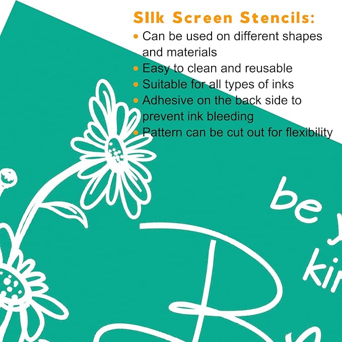 Be Your Own Kind of Beautiful Silk Screen Stencils, Chalk Screen transfers, Reusable self-Adhesive Screen Printing Stencils for Wood, Fabric, Pillows, wall DIY Home Decor