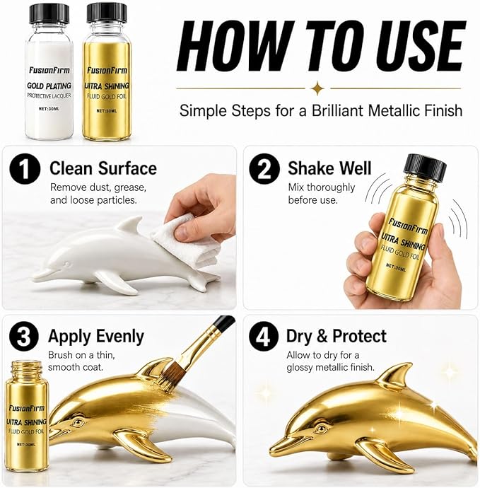 Liquid Leaf Paint - Alcohol-Based Airbrush Paint - High Gloss Finish Gold 1 Fl Oz
