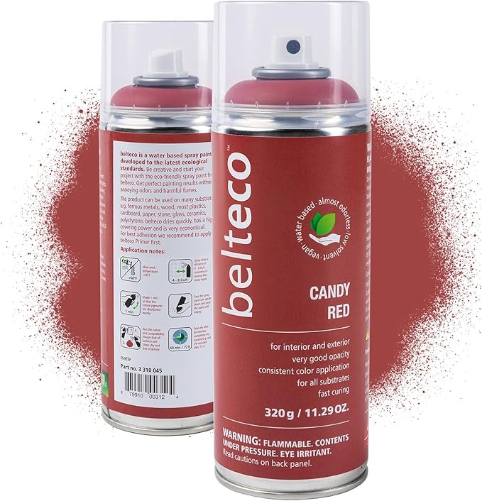 Lobster Red Spray Paint | Water based & Odorless | Eco-Friendly & Vegan | Weather & UV-Resistant | For all Substrates | Fast Dryin
