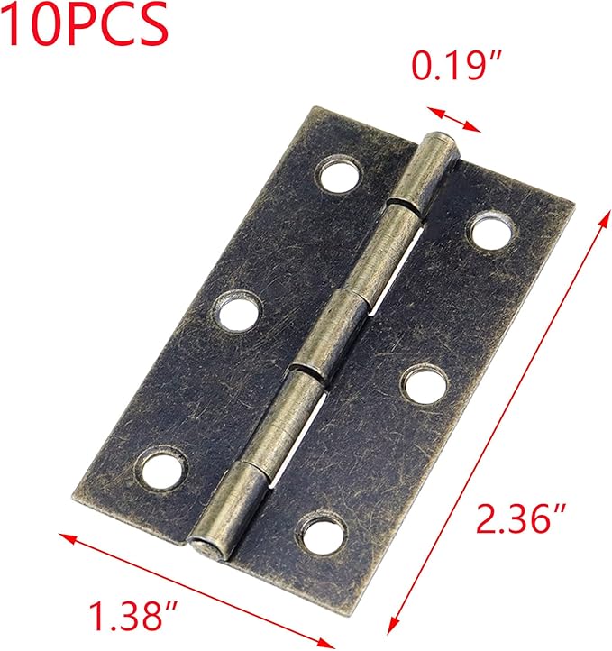 T Tulead Door Hinges Bronze Door Hinges Corner Cabinet Hinges Oil Iron Door Hinge 2.36"×1.38" Furniture Hinges Pack of 10 with Mounting Screws