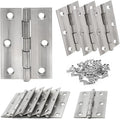 3 Inch Stain Nickel Door Hinges Heavy Duty, 10 Pcs Stainless Steel Folding Butt Hinges with Screws - 0.06 Inch Thickness