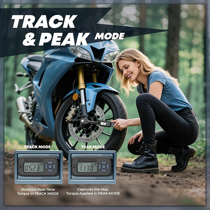 3/8 Torque Wrench Digital (2.21-44.25 Ft. Lb) ±1% High accuracy Digital Inch Pound Torque Wrench 3/8 Drive with Buzzer and Colorful LED Indicator &Track Mode for Moto Auto Car