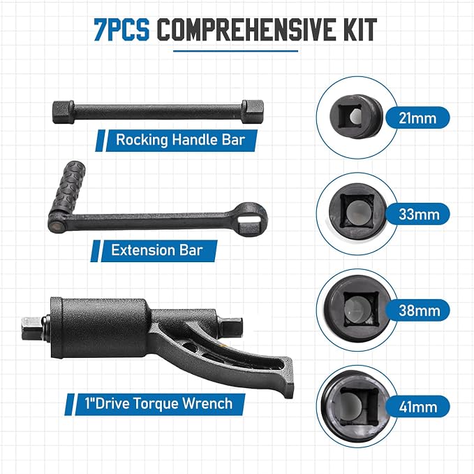 Angchun 1:64 Torque Multiplier Wrench 7500NM Lug Nut Wrench Set Lugnut Remover with Case Labor Saving Wrench Tool Heavy Duty Torque Multiplier Tool for Truck Trailer RV