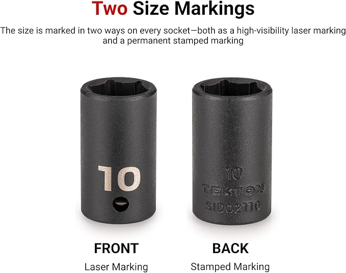 TEKTON 1/2 Inch Impact Socket Set, 87-Piece | SID92407 | (5/16 - 1-1/4 in., 8 - 32 mm), Shallow and Deep, 6-Point, Case