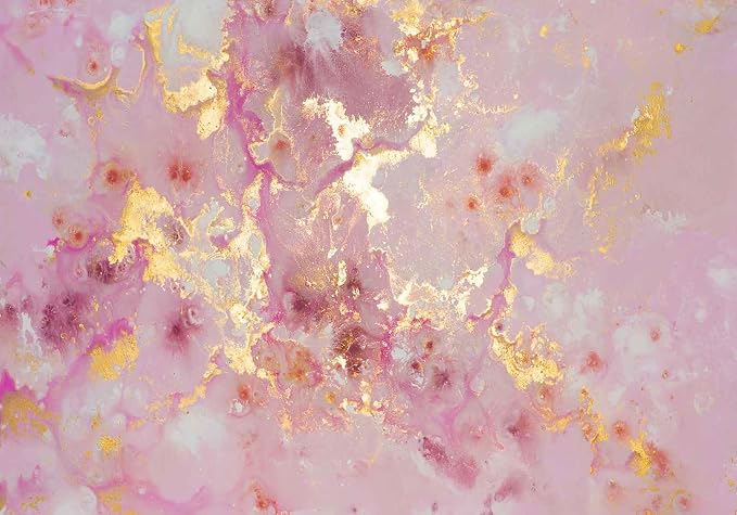 Jdayda Pink Marble Wallpaper Mural Abstract Gold Gilt Large Art | 106"x75" Not Self-Adhesive Wall Mural for Bedroom Livingroom