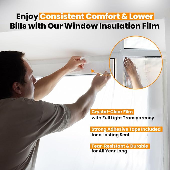 BEEST FULLSTOP Garage Door Insulation Kit w/ Seals & Window Films - 9x8 & 8x8 ft Single Garage Door Insulation Panels - 8 Pre-Cut 24x54 Foam-Core Panels w/ Tape, Cutter & Squeegee