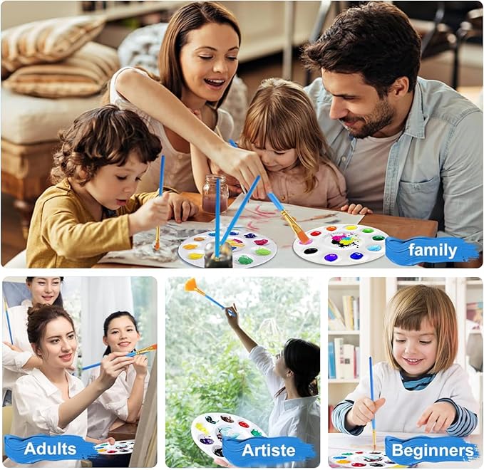 22pcs Paint Palettes, Plastic Paint Tray Palette, Paint Pallets for Kids or Students to DIY Craft Class or Art Class, White