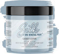 Dixie Belle Silk All-in-One Mineral Paint - Quiet Cove (16oz) - Blue-Gray Water Based Built-In Primer + Topcoat for Wood + Metal - Durable Furniture Paint - Low Reflective Finish