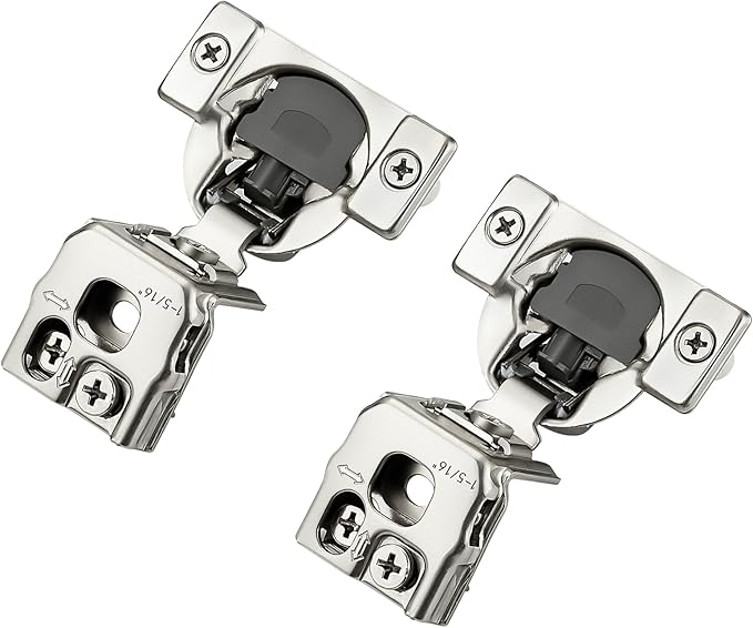20 Pack 10 Pairs 1-5/16 inch Overlay Soft Close Hinges for Kitchen Cabinet Hinges Satin Nickel Hidden Hinges Stainless Steel Concealed Hinge self Closing