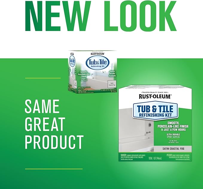 Rust-Oleum 385280 Tub And Tile Refinishing 2-Part Kit, Satin Coastal Fog