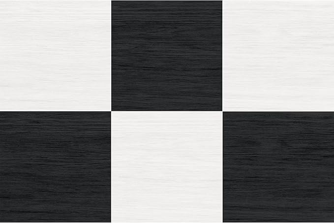 FloorPops x Chris Loves Julia 12-in by 12-in Lawrence Black Peel and Stick Floor Tiles, FP5059