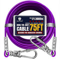 Tie Out Cable for Dogs Up to 300lbs, 75ft Extra Strong 1000lbs Break Strength Tie-Out Tether Trolley Training Lead,Dog Run Cable for Yard Garden Park Camping Outside (Purple, 300lbs 75ft)