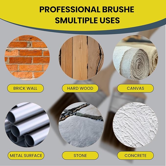 Mister Rui Paint Brush Set, 4 Pack Angle Brushes Professional Trim, Cabinet & Wall Paint Brushes for Oil, Latex, Synthetic Bristles, No Shedding