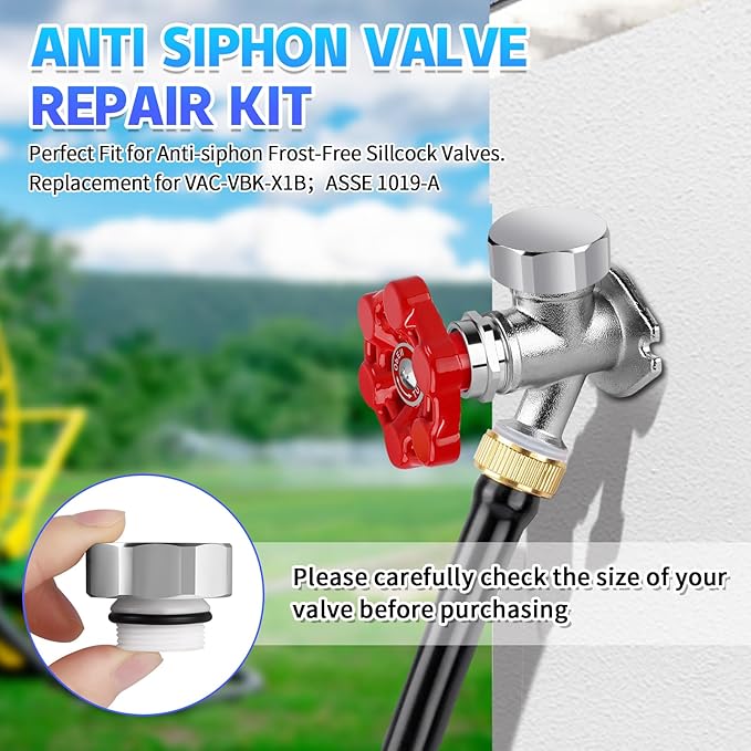 Boltigen Outdoor Faucet Repair Kit, Brass Chromed Vacuum Breaker Outside Faucet Set for VACVBKX1B, ASSE 1019-A Hose Bib Spigot Replacement Kit for Anti-Siphon Frost-Free Sillcock Valves