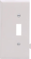 Eaton STE1W Polycarbonate 1-Gang Toggle Sectional Mid Size End Wall Plate, White