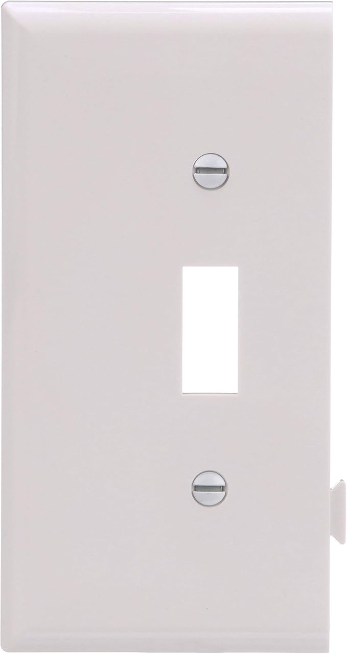 Eaton STE1W Polycarbonate 1-Gang Toggle Sectional Mid Size End Wall Plate, White