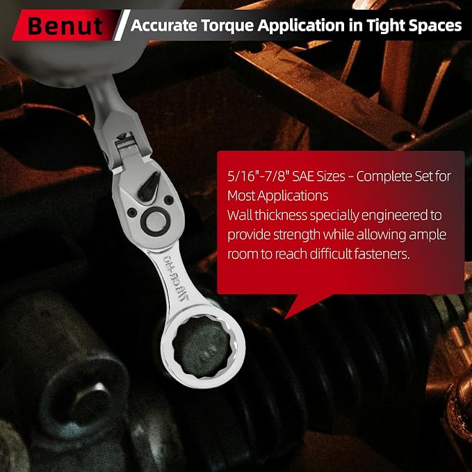 12PCS Torque Adapter Set SAE, 5/16", 3/8", 7/16", 1/2", 9/16", 5/8", 11/16", 3/4", 13/16", 7/8" Torque Wrench Extension Adapter, 3/8" Drive, 12 Point Box End, with 1/2" & 1/4" Adapters