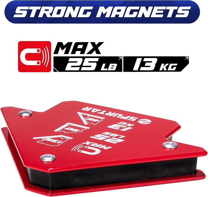 Spurtar Welding Magnets, 25lbs 4Pcs Welding Magnets and Clamps, Strong Magnetic Holder Tools and Accessories 45°, 90°, 135°