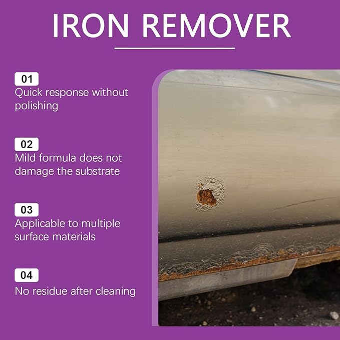 Iron Remover Wheel Cleaner, Multipurpose Cleaner Detailing Solution, 120ml Long Lasting Powerful Rust Stain Remover, for Rims Calipers Wheels Brakes Exterior Paint 120ml Boat Rv Motorcycle