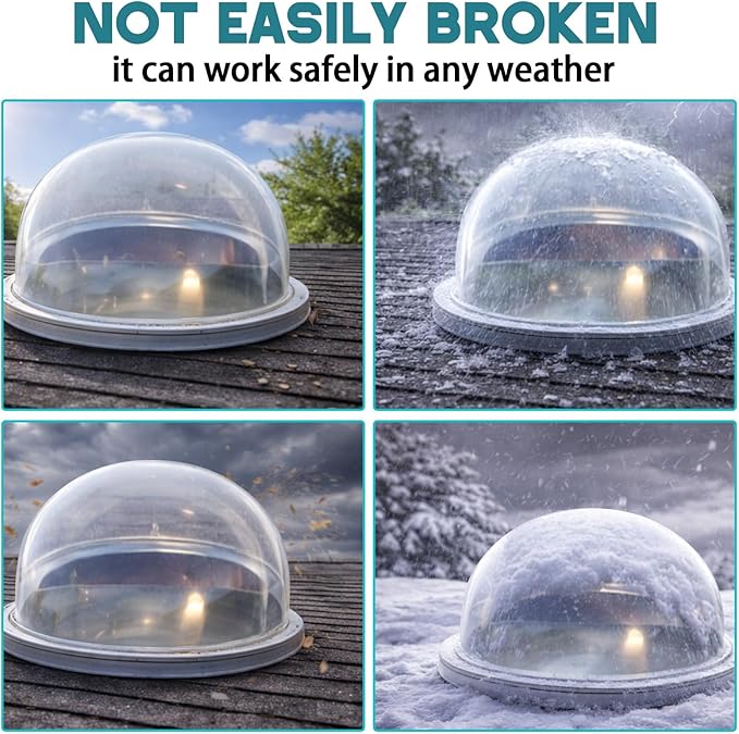 10 x 10 x 7 Inch Skylight Replacement Dome, Polycarbonate Cover Only for Existing Skylight Base, UV Resistant Roof Dome, Not Full Rooflight