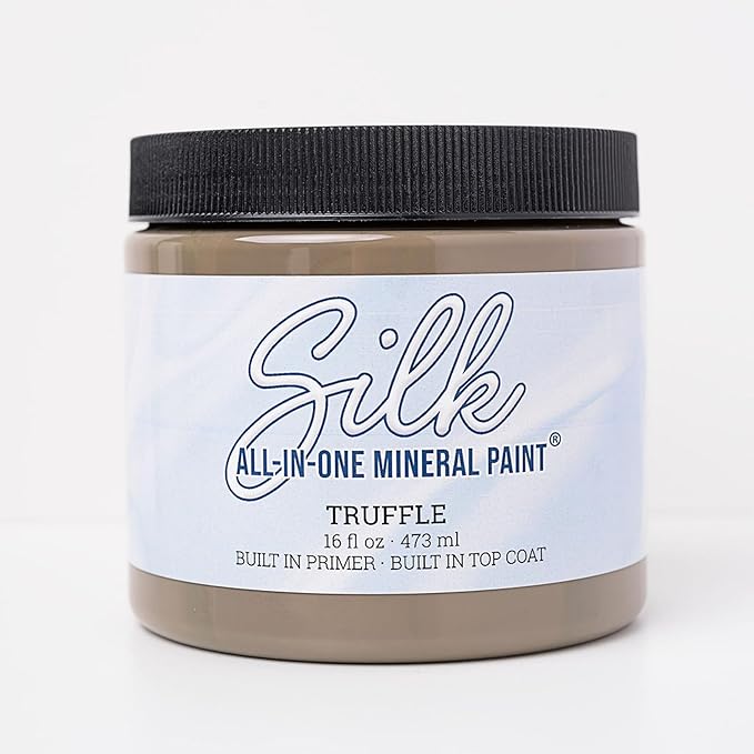 Dixie Belle Silk All-in-One Mineral Paint - Truffle (4oz) - Deep Earthy Brown All-in-One Water Based Primer + Topcoat - Durable Furniture Paint - Low Reflective Finish
