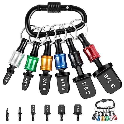 Aoebwpwi 12PCS Swage Tool HVAC Repairing Set with Bit Holder, Air Conditioner Copper Tube Expander Swaging Tool Drill Bit Copper Pipe Swage, 1/4'', 3/8'',1/2'',5/8'',3/4'',7/8'' Bits Set (12PCS)