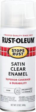 Rust-Oleum 285092 Stops Rust Spray Paint, 12 oz, Satin Clear