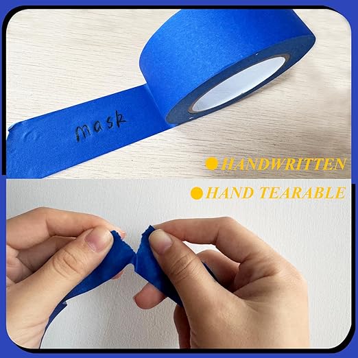 Premium Blue Painters Tapes, Masking Master Tape, No Residue & Easy Removal, Painting Tape for Painter, DIY Paper Arts & Crafts, Spraying Drywall Paint, 12PCS 1.88 Inches x 60.1 Yd Painter's Tape