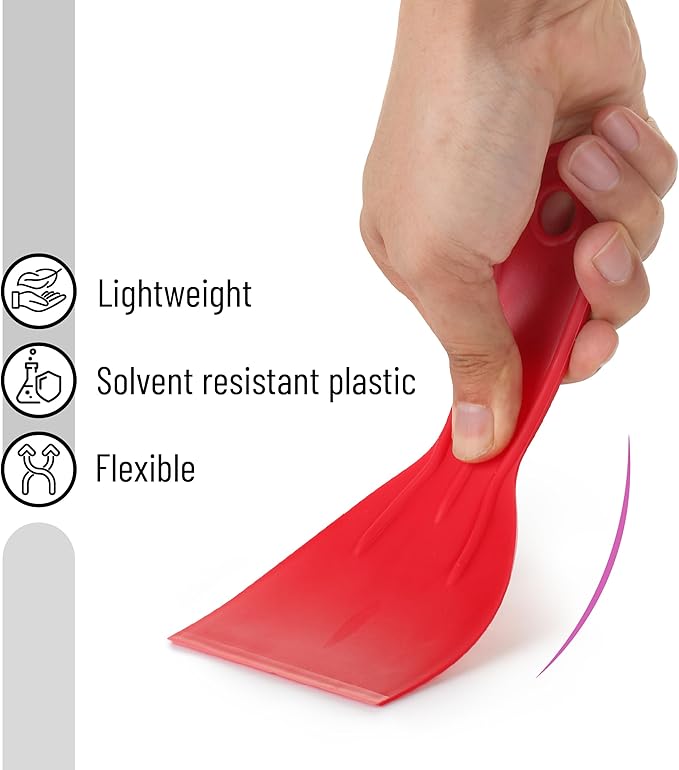 Bates- Plastic Putty Knife Set, 5 Inch, 10 Pack, Red, Flexible Paint Scraper Tool for Spackling, Spackle Tool, Plastic Putty Knife Scraper, Solvent Resistant