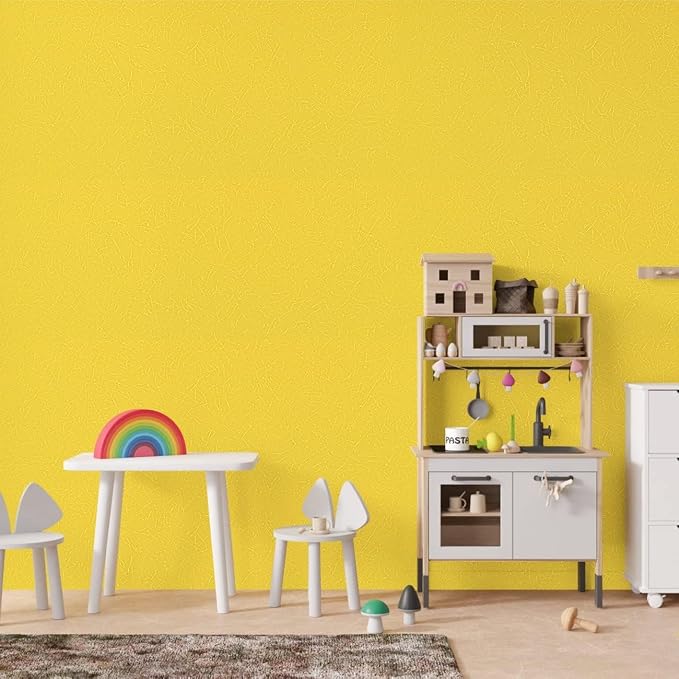 Yellow Peel and Stick Self Adhesive Wallpaper Countertop Contact Paper | Removable Embossed Silk Waterproof Bathroom Wallpaper 15.7" X 393.7" Kitchen Vinyl Wrap for Cabinet Shelf Liner Paper
