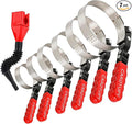 Oil Filter Wrench Set with Small Oil Funnel for Oil Change, 7 Pcs | Universal Oil Filter Removal Tool 2-1/16"-5-1/4", Adjustable Oil Filter Wrench Tool Set, Small Snap-On Oil Funnel