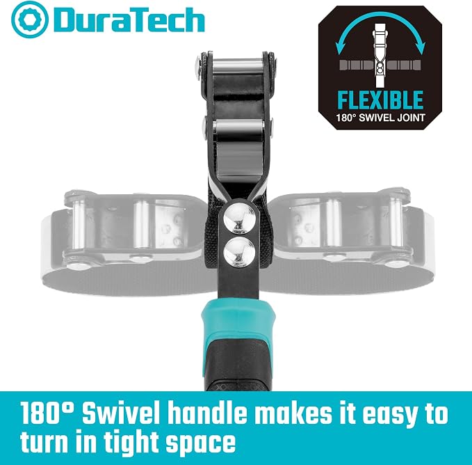 DURATECH Anti-Slip Small Swivel Oil Filter Wrench, 2-3/4" to 3-1/4" | Oil Filter Removal Tool, Ideal for Car Repair Tools