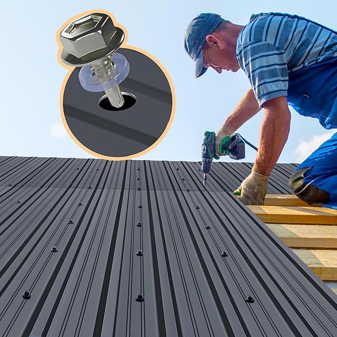 Metal Roofing Panels - 20 Pcs Waterproof Heavy Duty Metal Roof Panels Galvanized Steel Corrugated Tin Roof Panel for Carports Tool Sheds Patio Porch Pergola, Easy to Install Grey, 60.6x17.7in