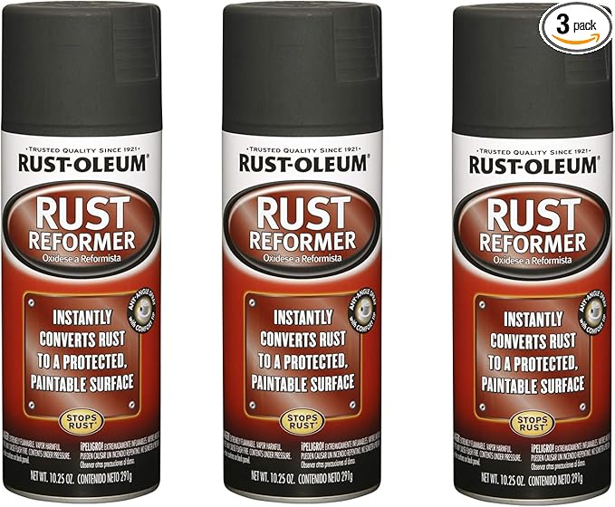 Rust-Oleum 248658-3PK Rust Reformer Spray, 10.25 oz, Black, 3 Pack