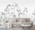 Jdayda Grey Forest Tree Wallpaper Large Art | 149"x107" Not Self-Adhesive Wall Mural for Bedroom Livingroom Dining Room