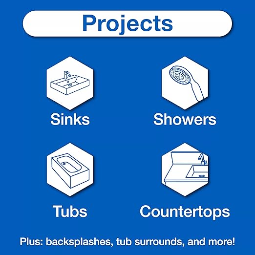GE Advanced Silicone Caulk for Kitchen & Bathroom, White, 10 fl oz Cartridge, 12 Pack - 100% Waterproof Silicone Sealant, 5X Stronger Adhesion, Shrink & Crack Proof