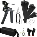 157PCS Heavy Duty 304 Stainless Steel Cable Tie Gun Kit, Includes 150PCS Metal Zip Ties(3 Sizes), Self-Locking, UV & Corrosion Resistant, for Fence, Exhaust Pipe, Chicken Coop, Farm Use