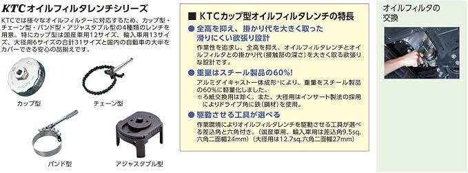 Kyoto Machine Tools (KTC) Cup Type Oil Filter Wrench AVSA-067