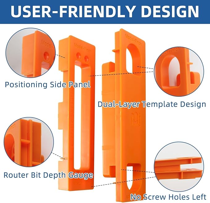 TamBee Hidden Hinge Template Invisible Hinge Router Guide Template for TamBee Hidden Door Hinge Installation Kit, Lightweight & Reusable Design（7 inch）
