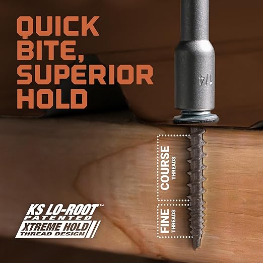 Fasteners Plus ST Fastening #10 x 1 Kwikseal Woodbinder Metal Roofing Screws Metal-to-Wood Galvanized (Pack of 250)