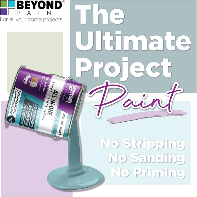 Beyond Paint All-in-One Refinishing Paint, No Sanding, Matte Finish for Cabinets, Countertops, Furniture and Doors, 1 Pint, Pebble
