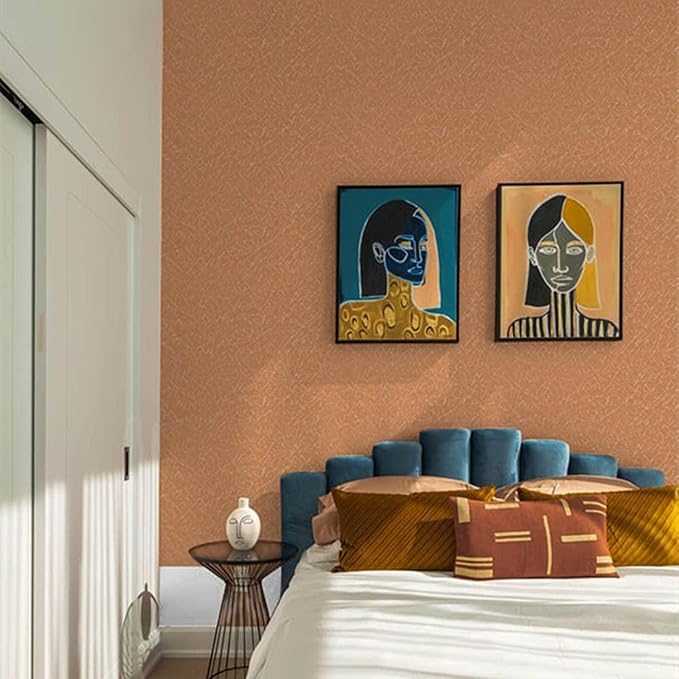 Cream Peel and Stick Self Adhesive Wallpaper Countertop Contact Paper | Orange Removable Embossed Silk Waterproof Bathroom Wallpaper 15.7" X 393.7" Kitchen Vinyl Wrap for Cabinet Shelf Liner Paper